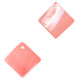 Shell charm round 8mm square 12-14mm Coral pink